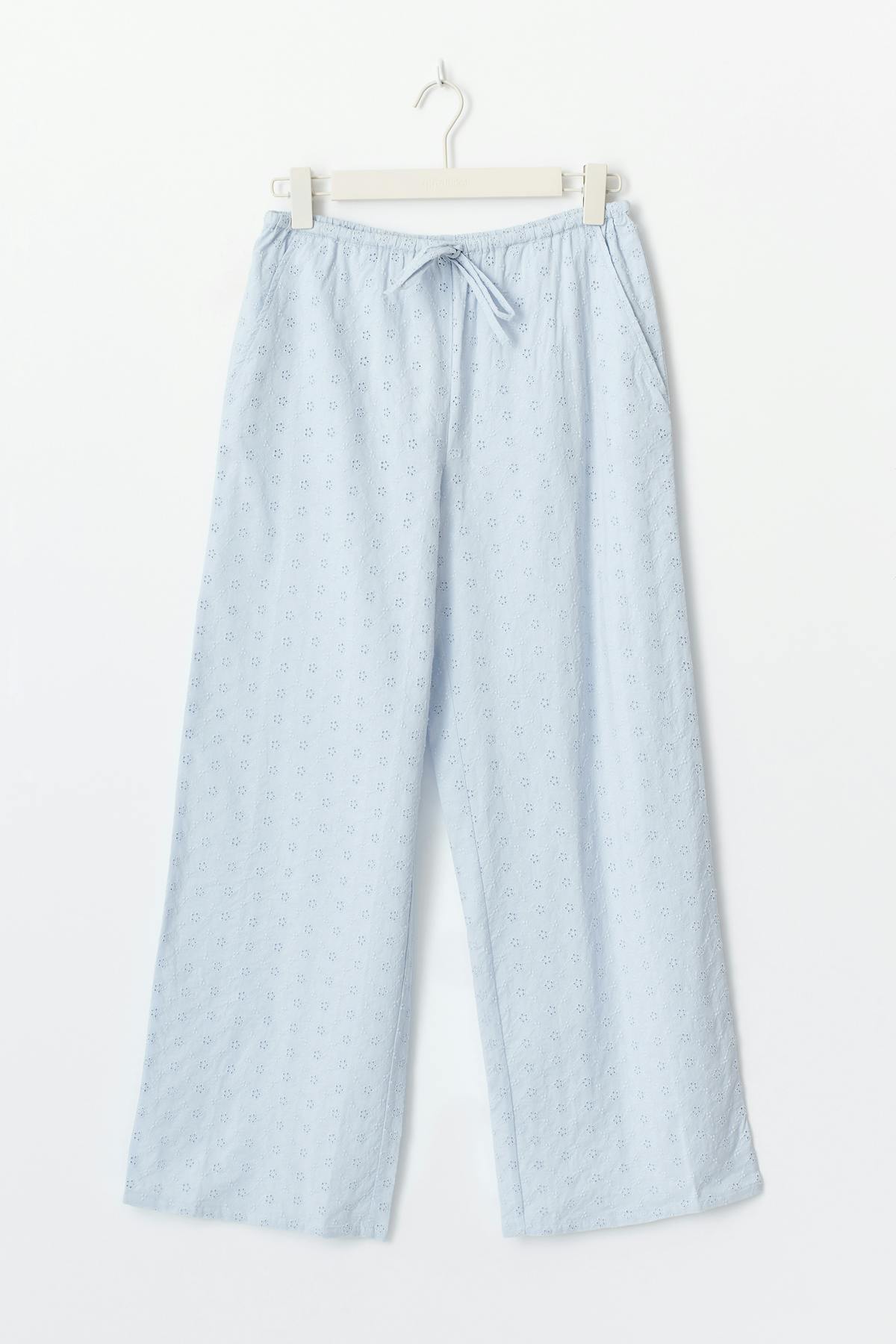 Broderie anglaise trousers - Bleu clair