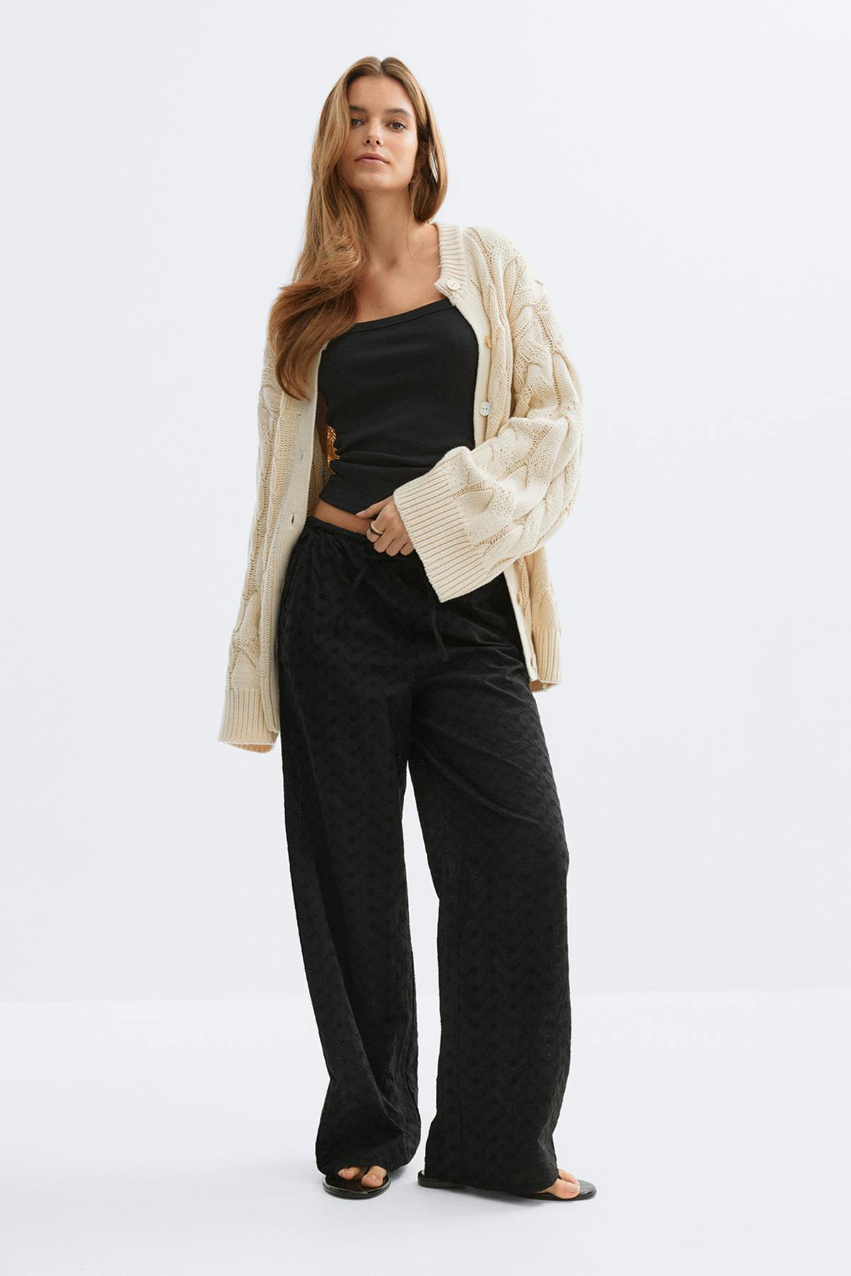 Broderie anglaise trousers - Bleu clair