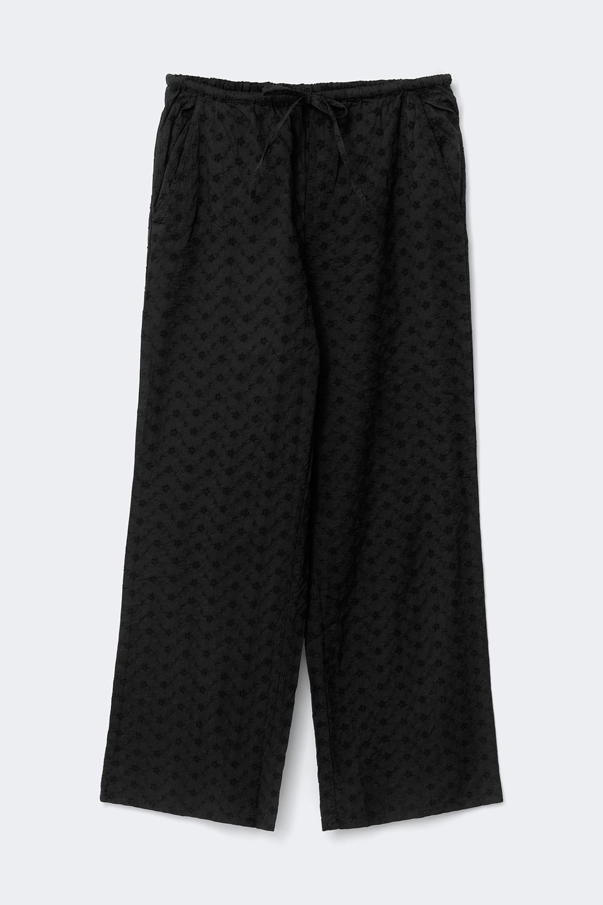 Broderie anglaise trousers - Noir
