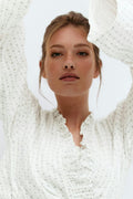 Gauze homewear robe - White/grey