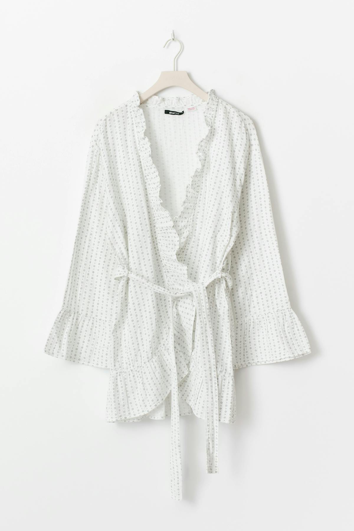Gauze homewear robe - White/grey