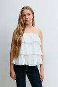 Y frill top - Bleu