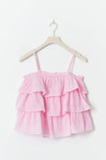 Y frill top - Pink lady