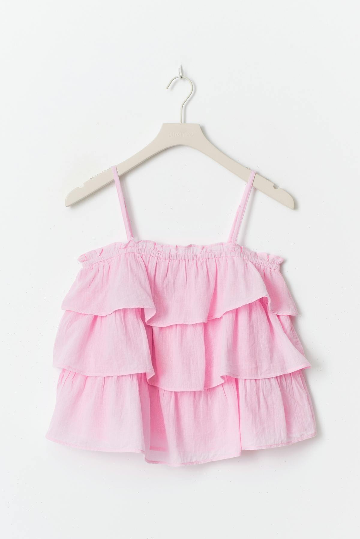 Y frill top - Pink lady