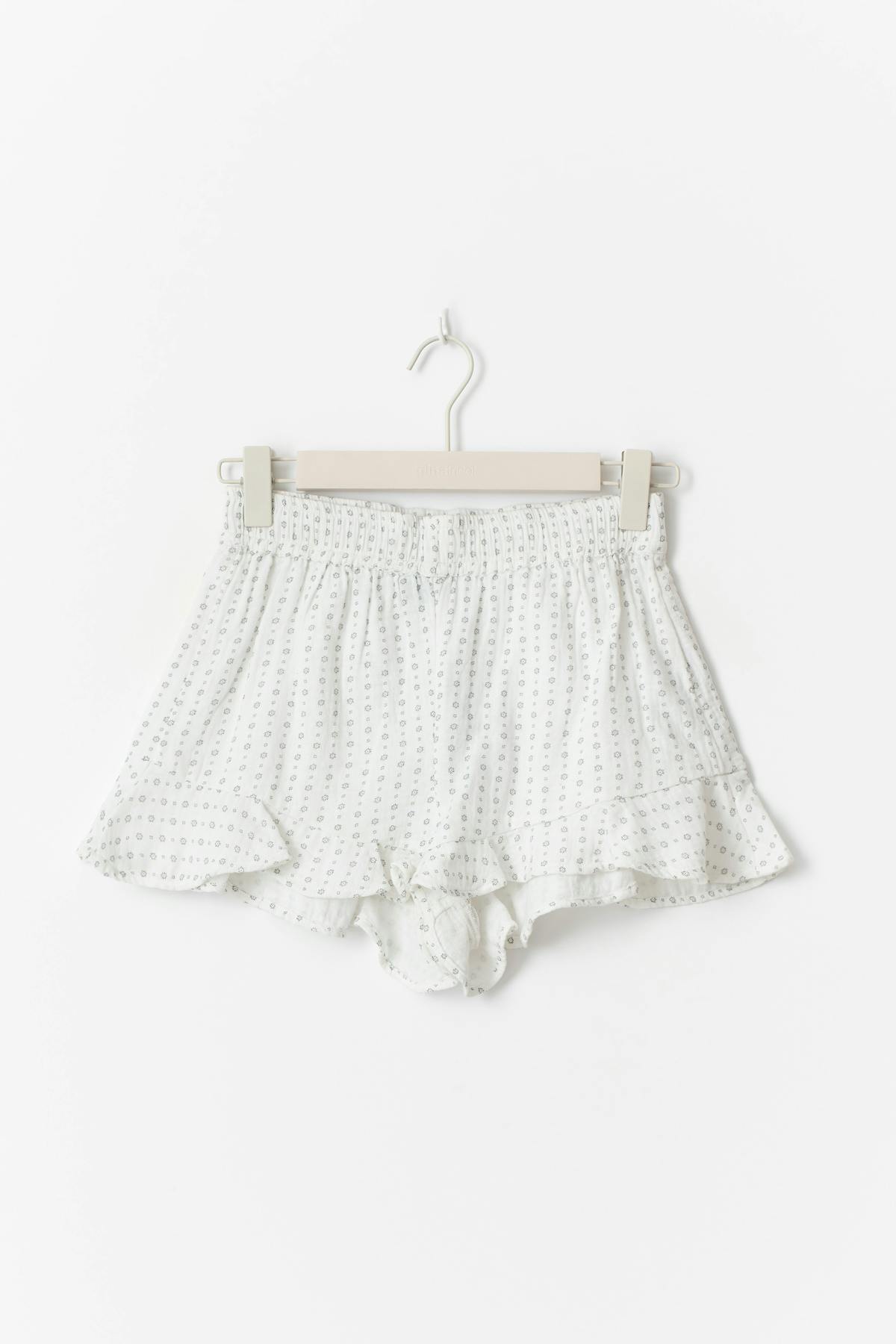 Gauze homewear shorts - White/grey