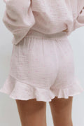 Gauze homewear shorts - Pink heart aop