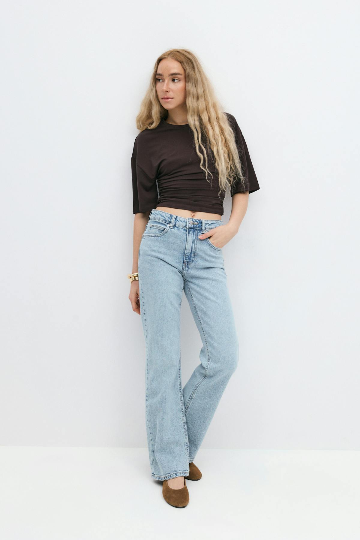 Soft touch ruched tee - Noir