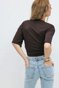 Soft touch ruched tee - Stone