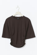 Soft touch ruched tee - Noir