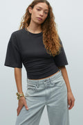 Soft touch ruched tee - Blanc cassé