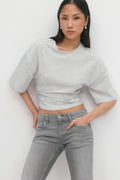 Soft touch ruched tee - Noir