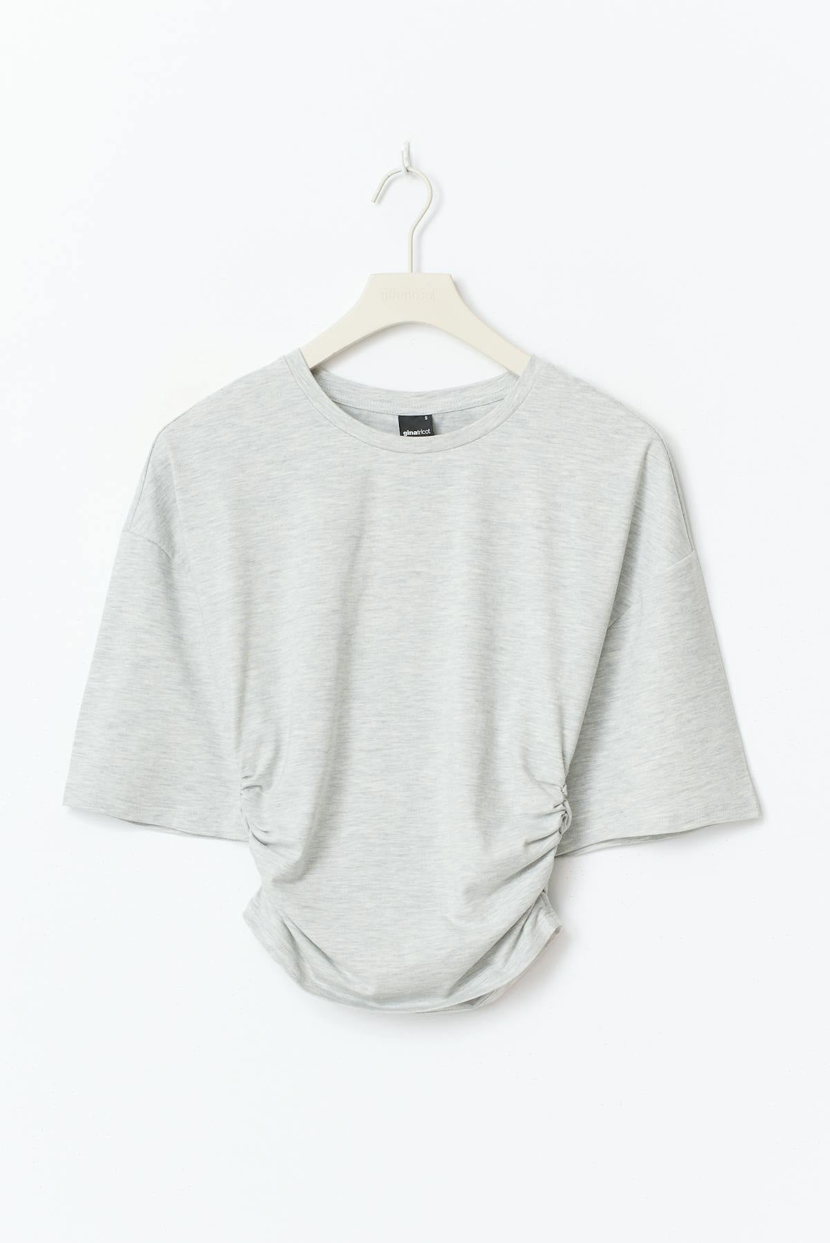Soft touch ruched tee - Noir