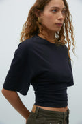 Soft touch ruched tee - Stone