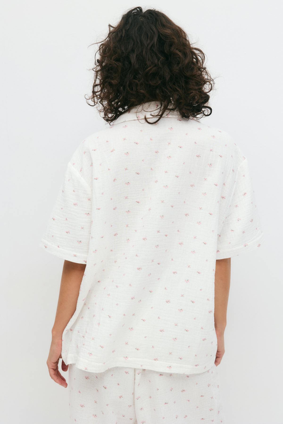 Gauze homewear shirt - Romantic ditsy