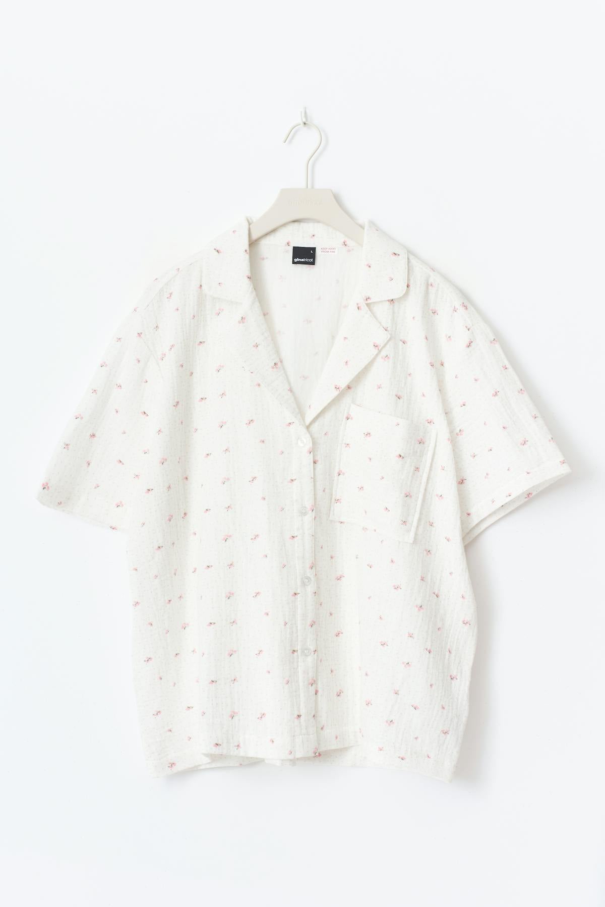 Gauze homewear shirt - Romantic ditsy