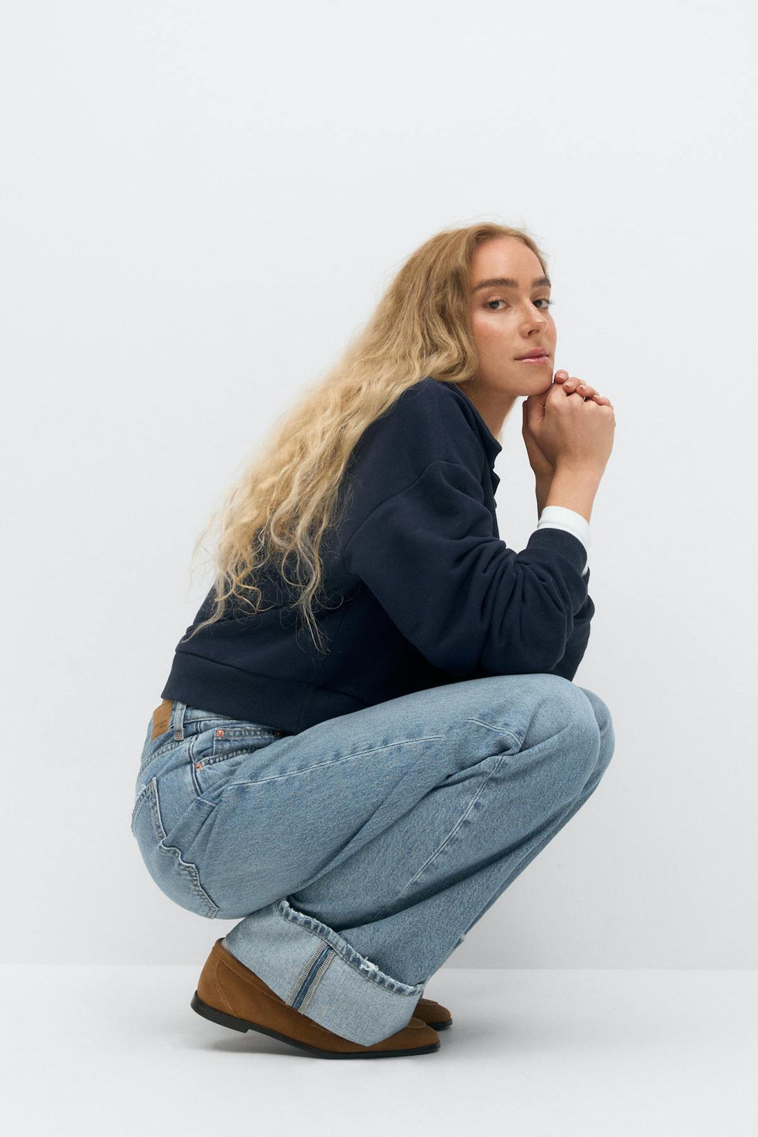Fold up jeans - Scandi blue
