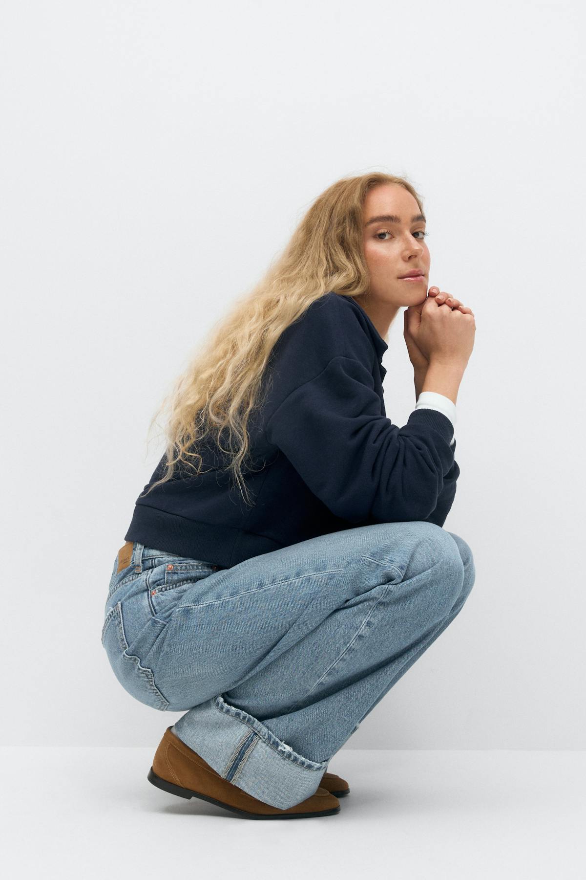 Fold up jeans - Scandi blue