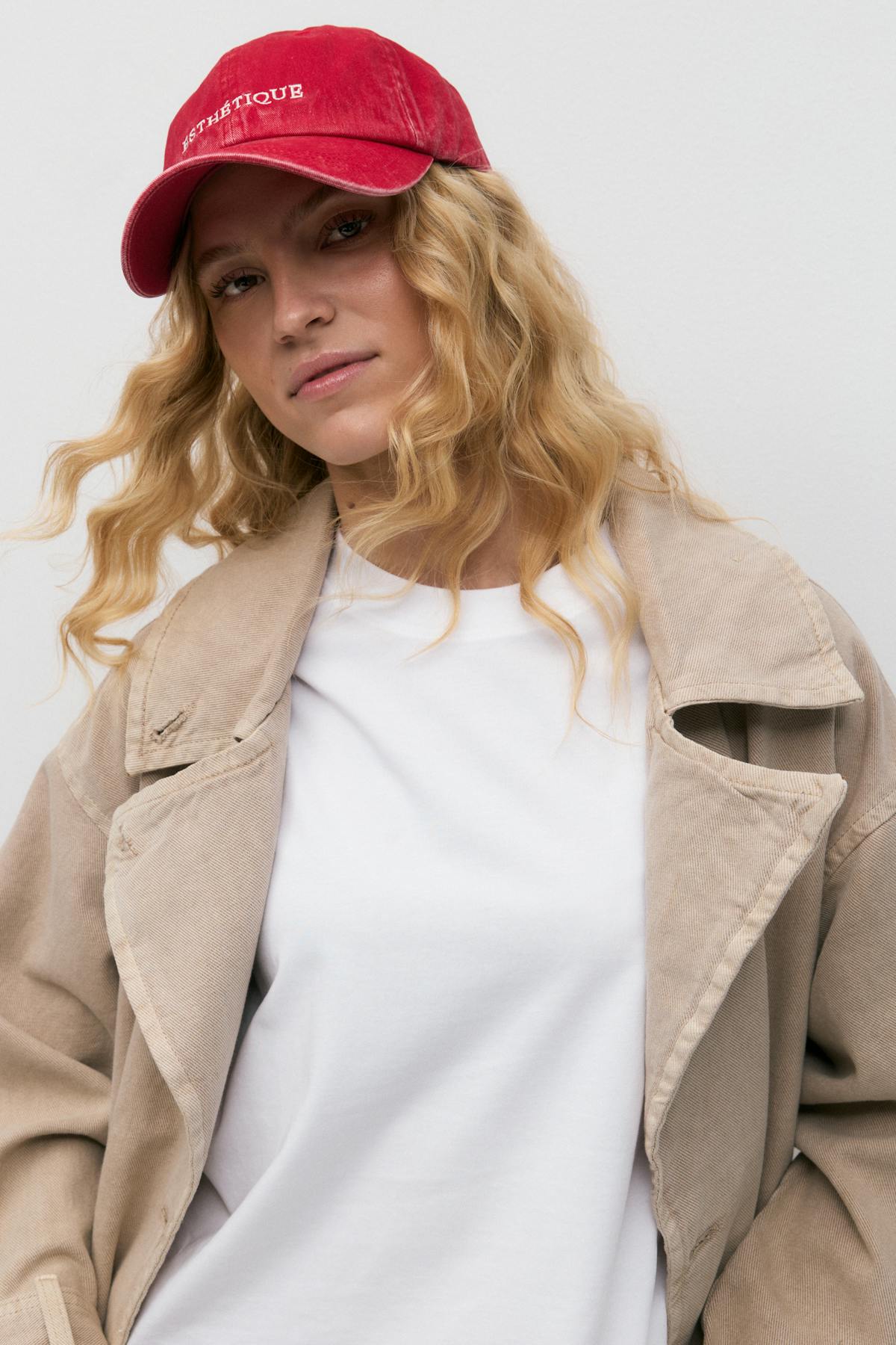 washed cotton cap - Wine floral/aop (4048)