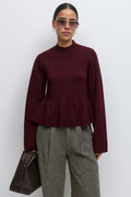 Knitted peplum top - Noir