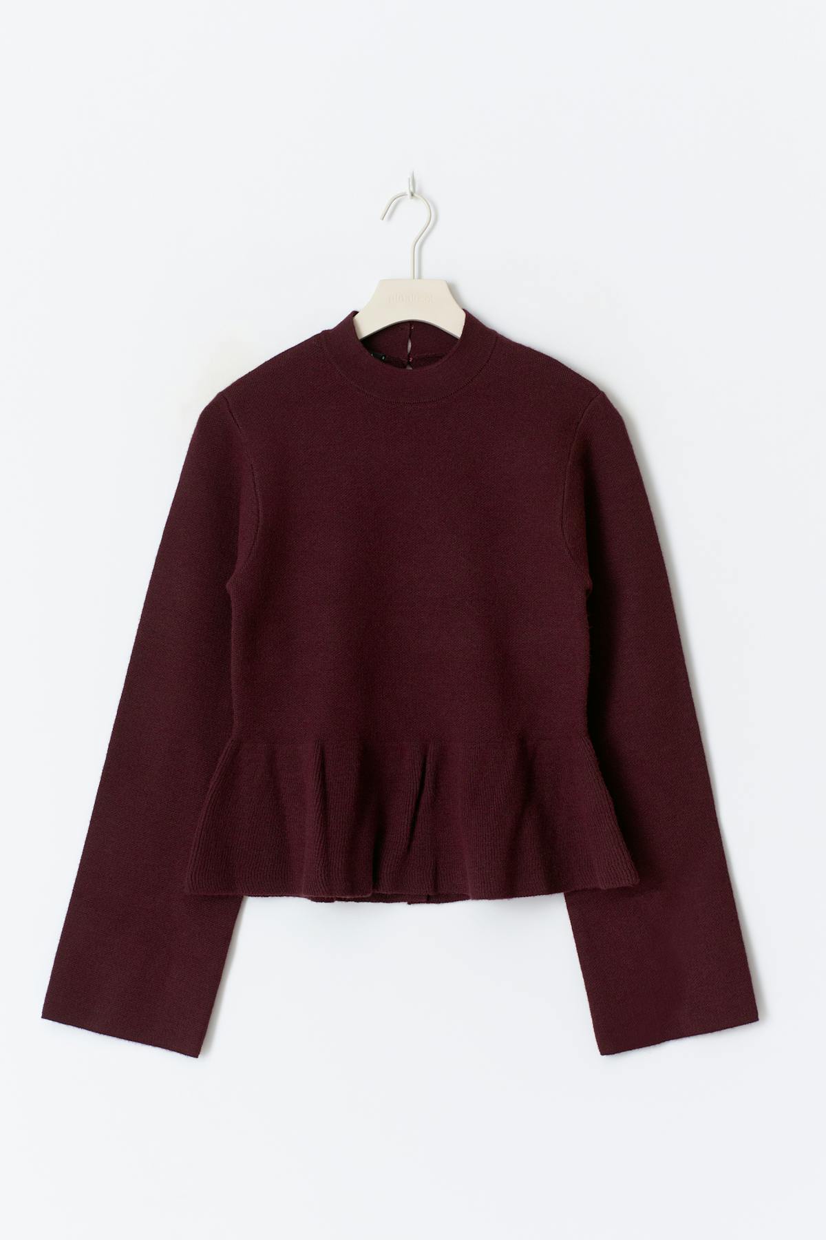 Knitted peplum top - Bordeaux foncé