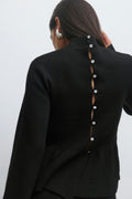 Knitted peplum top - Noir