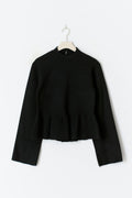 Knitted peplum top - Noir