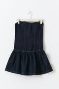 Denim frill dress - Rinse