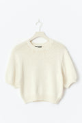Knitted tape yarn top - Blanc cassé
