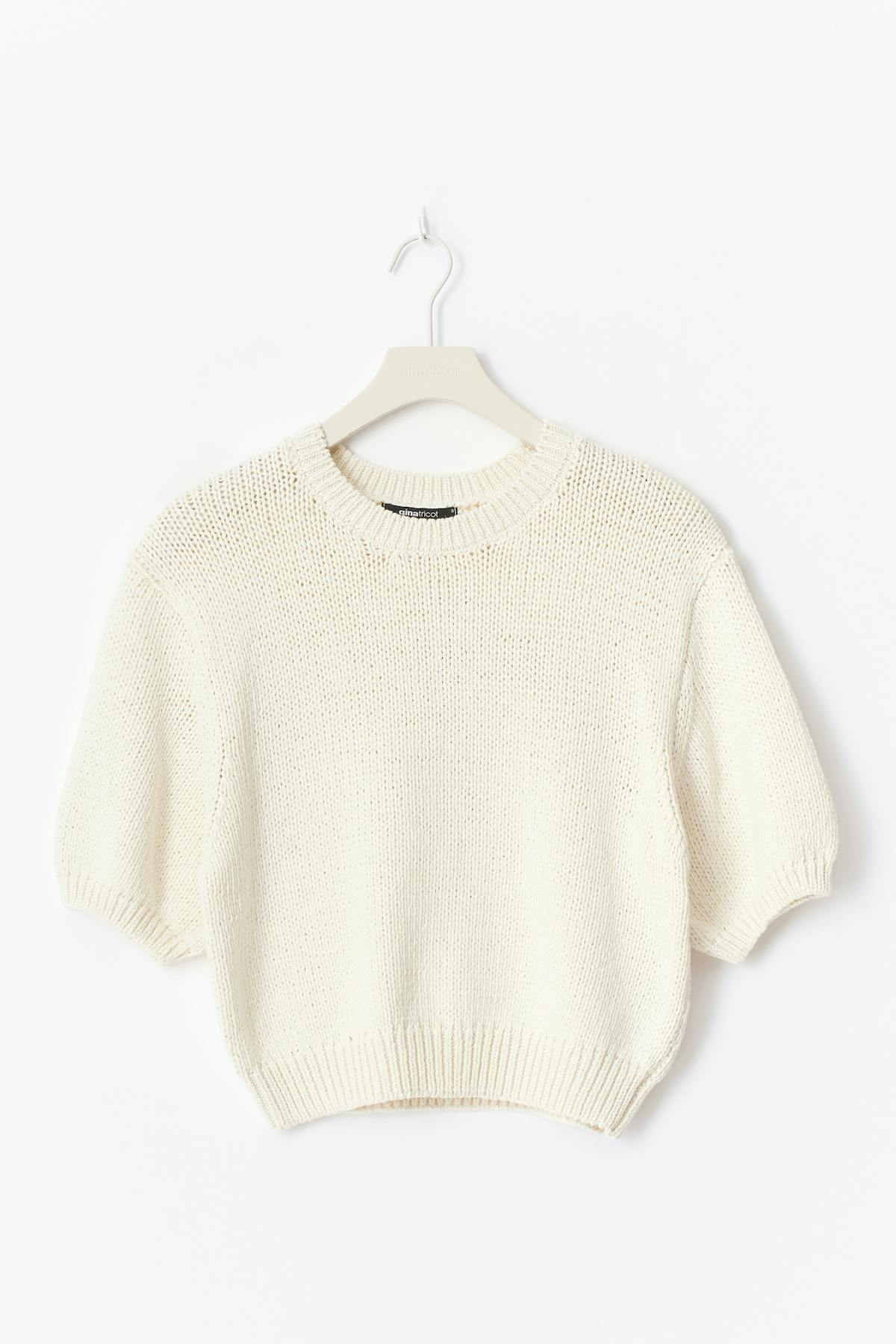 Knitted tape yarn top - Blanc cassé