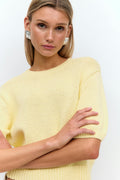 Knitted tape yarn top - Jaune