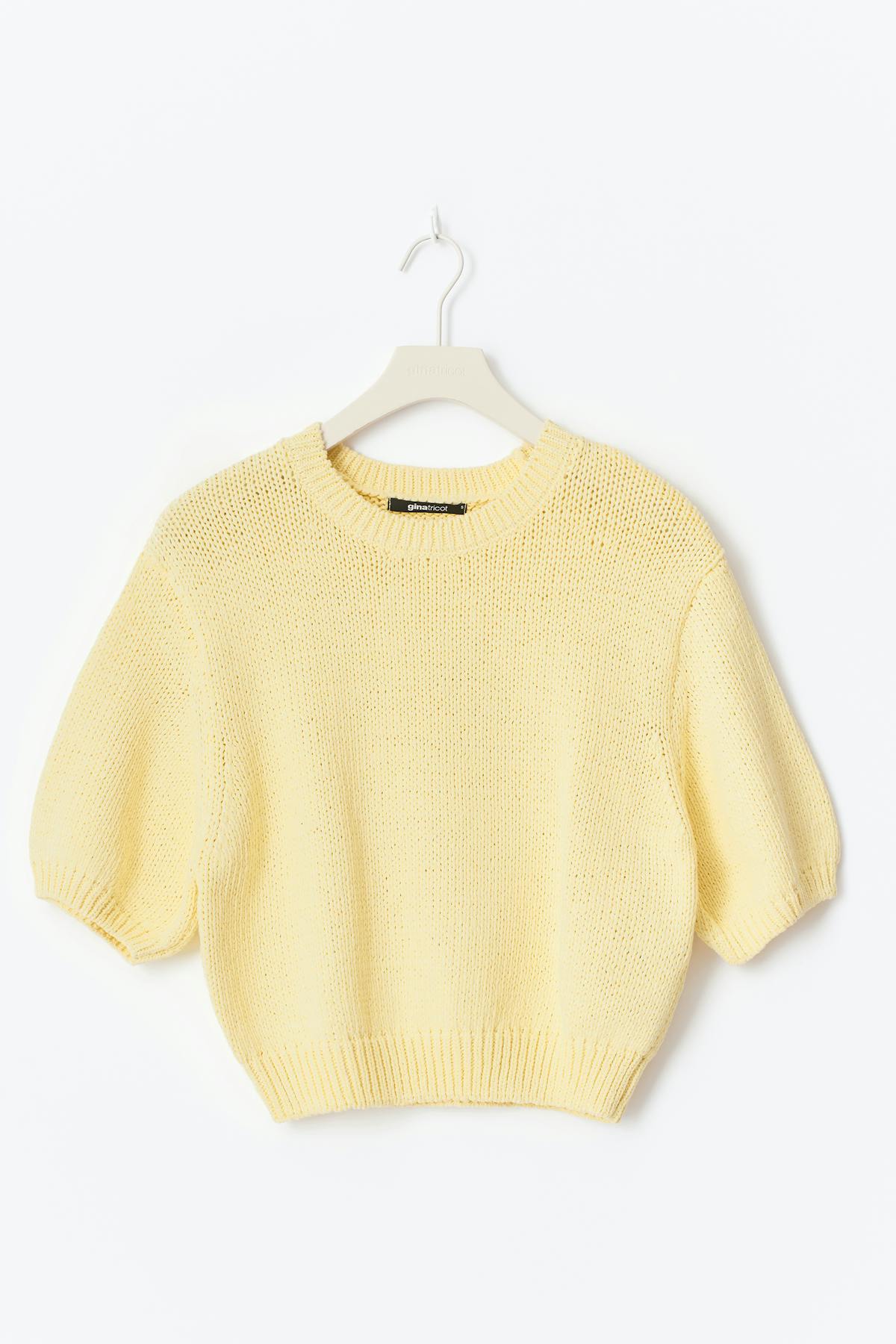 Knitted tape yarn top - Jaune