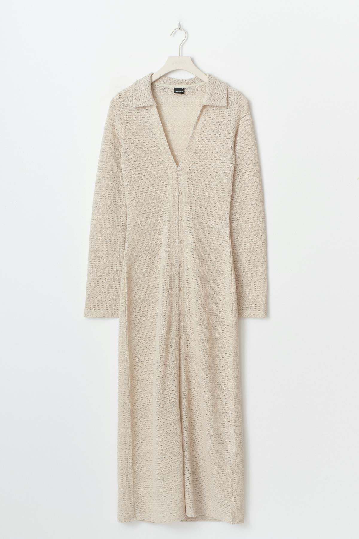Crochet collar dress - Pumice stone