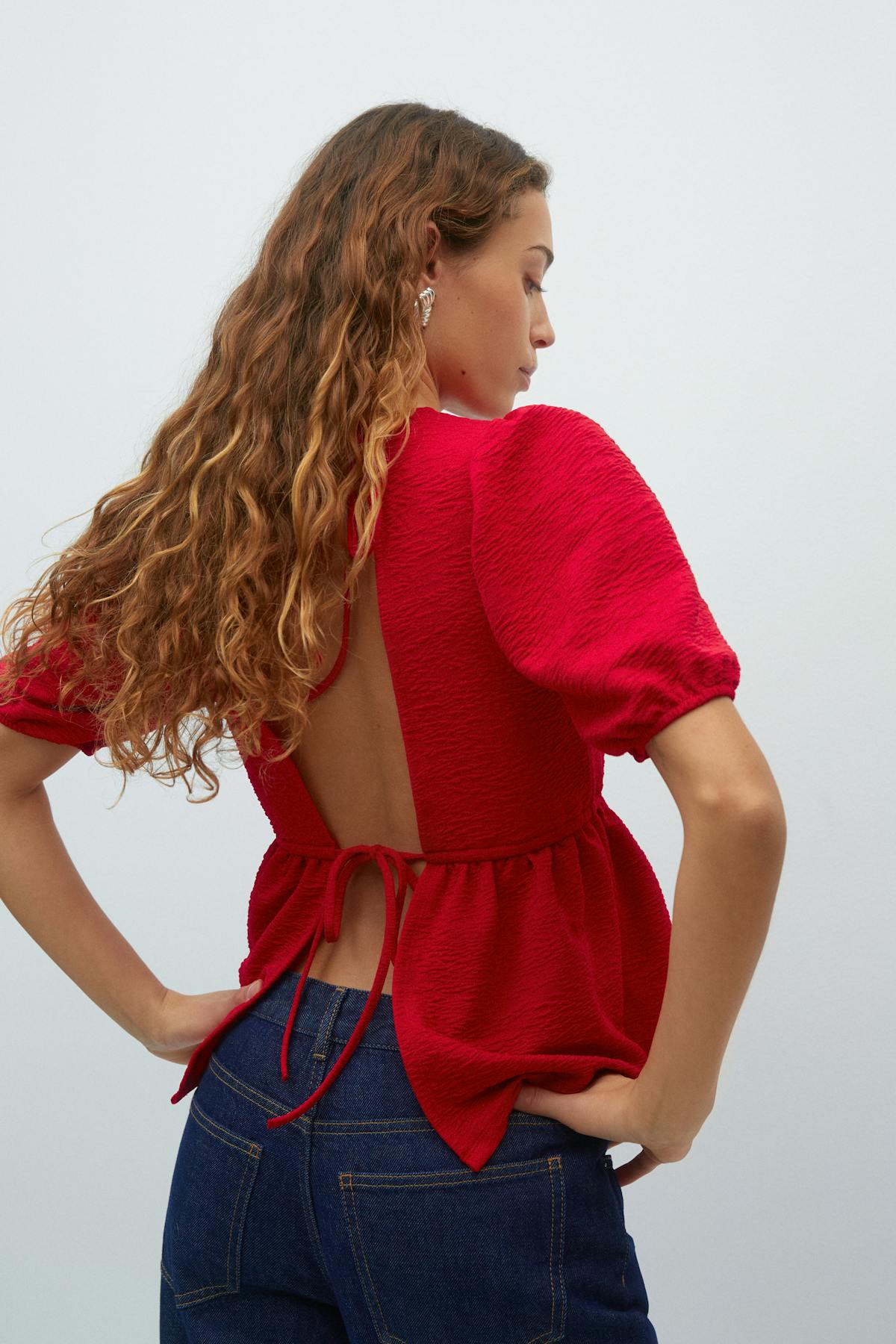 Tie back top - Noir