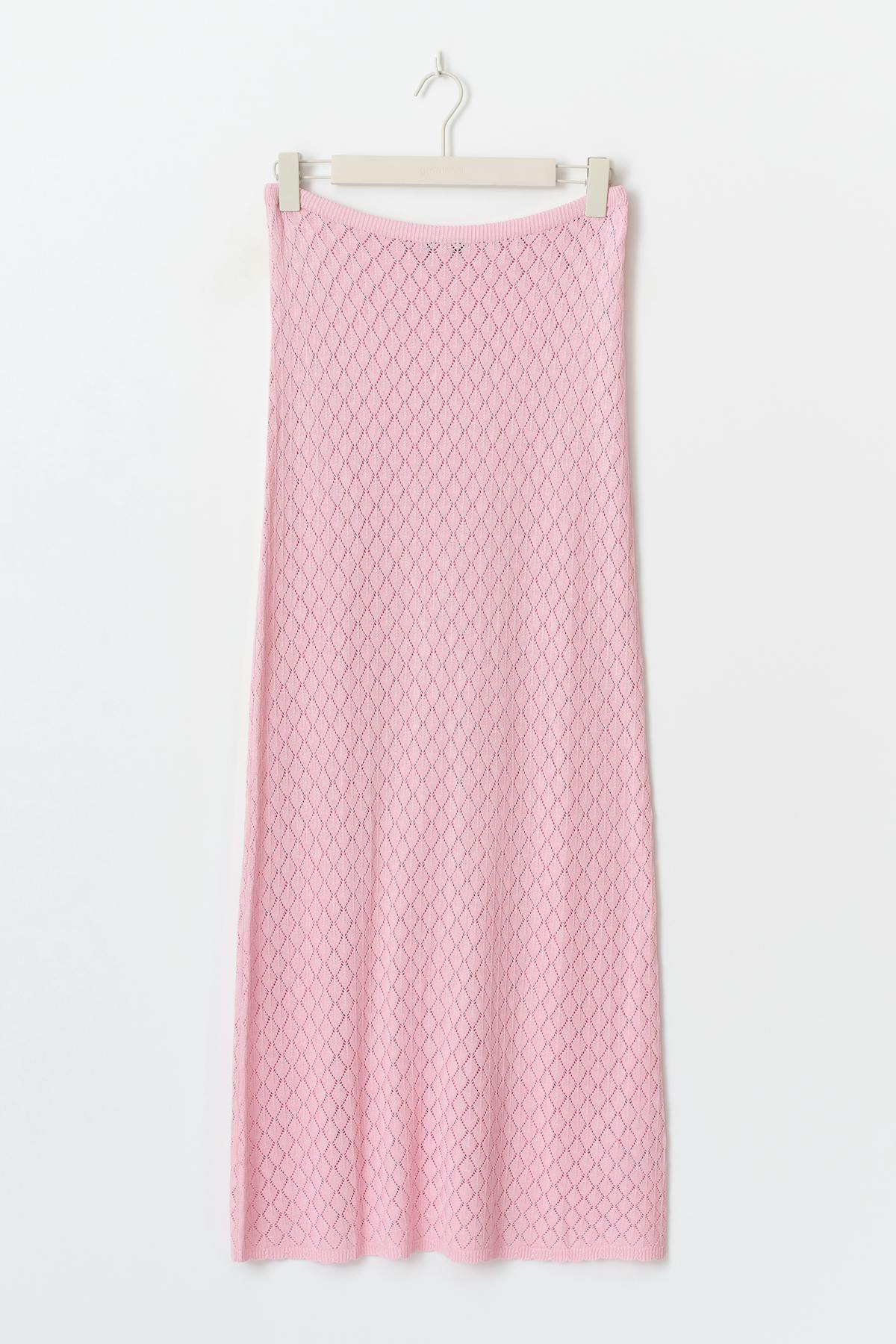 Knitted crochet skirt - Rose