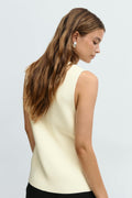 Knitted vest - Lt grey melange