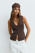 Knitted vest - Gardenia