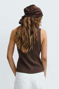 Knitted vest - Lt grey melange