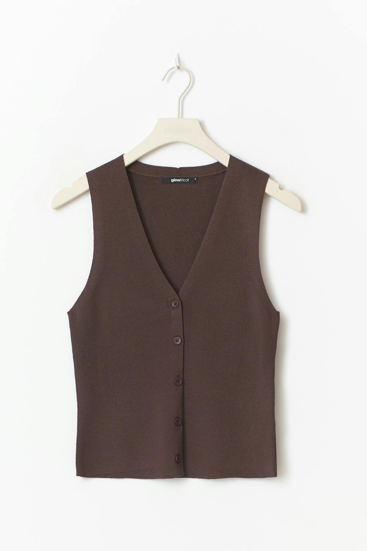 Knitted vest - Lt grey melange