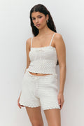 Knitted cotton singlet - Vanilla yellow