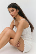 Knitted cotton singlet - Blanc cassé