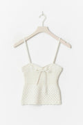 Knitted cotton singlet - Blanc cassé