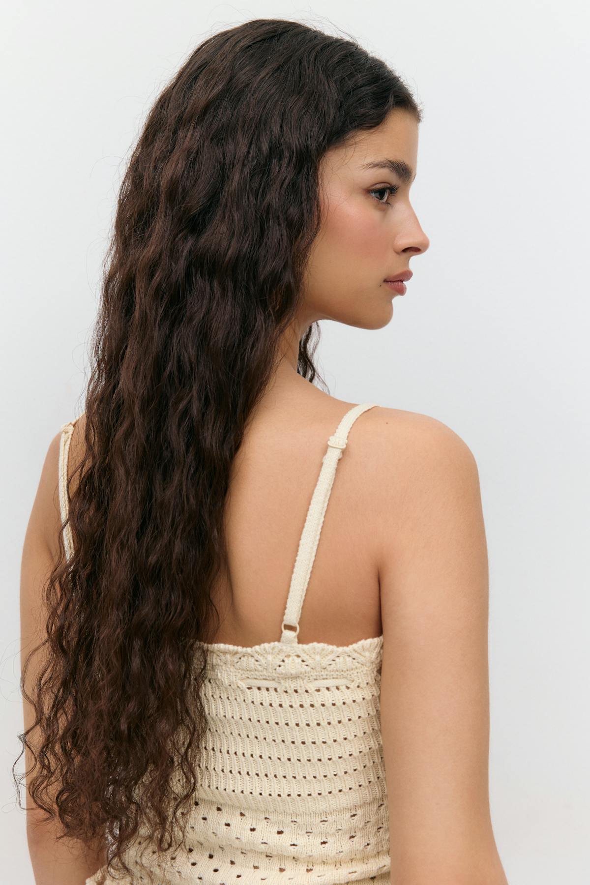 Knitted cotton singlet - Vanilla yellow