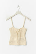 Knitted cotton singlet - Vanilla yellow