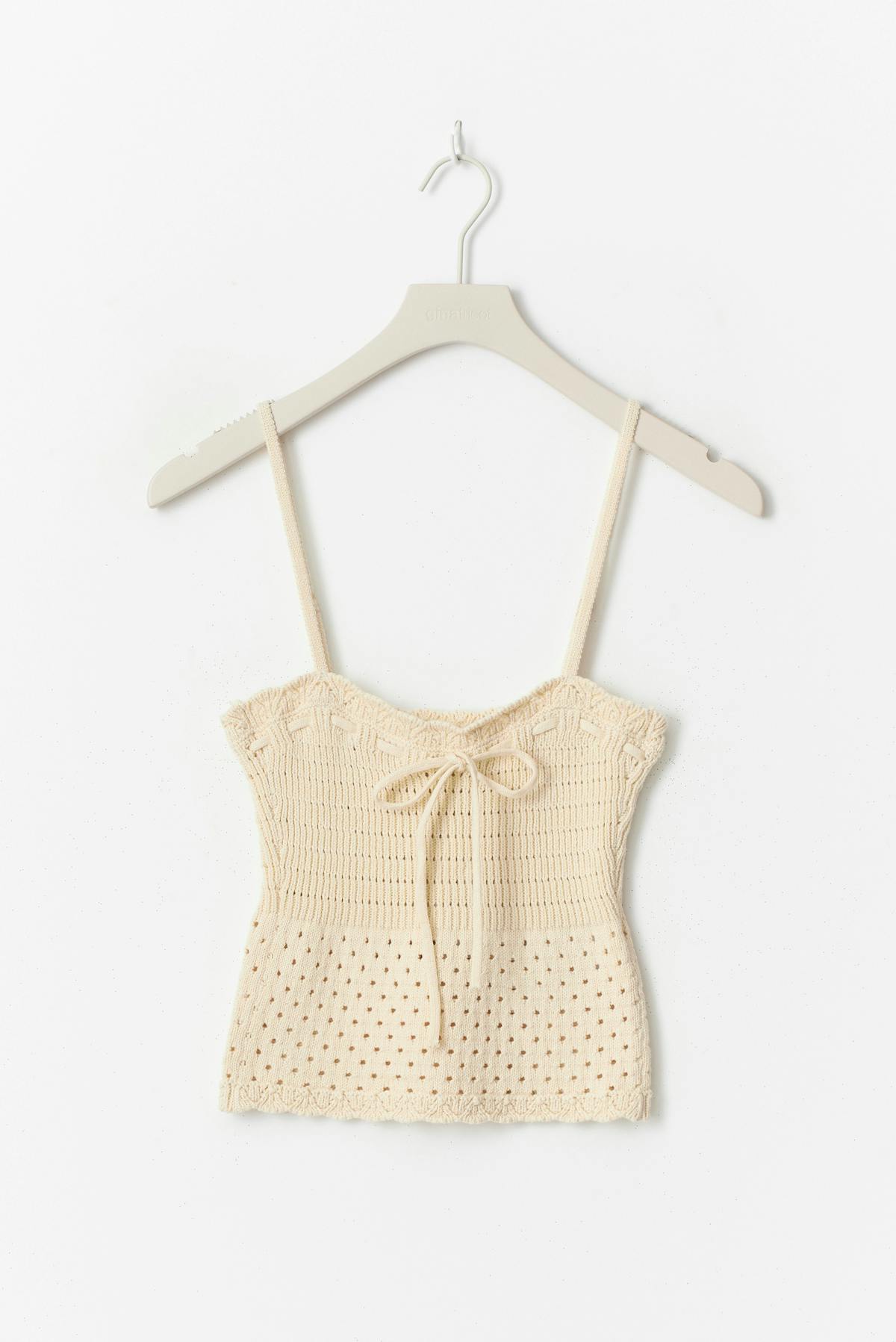 Knitted cotton singlet - Vanilla yellow
