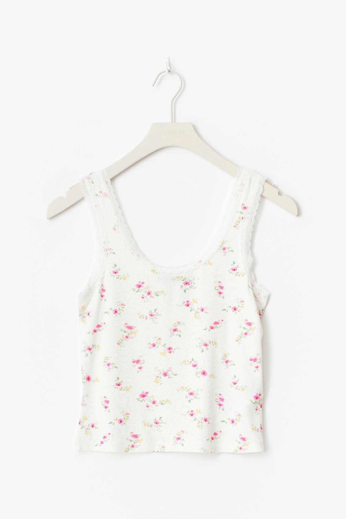 Homewear lace singlet - Flower aop