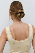 Homewear lace singlet - Ditsy aop