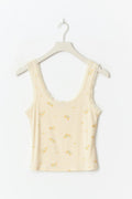 Homewear lace singlet - Yellow ditsy