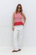 Crochet knitted peplum top - Multicolore