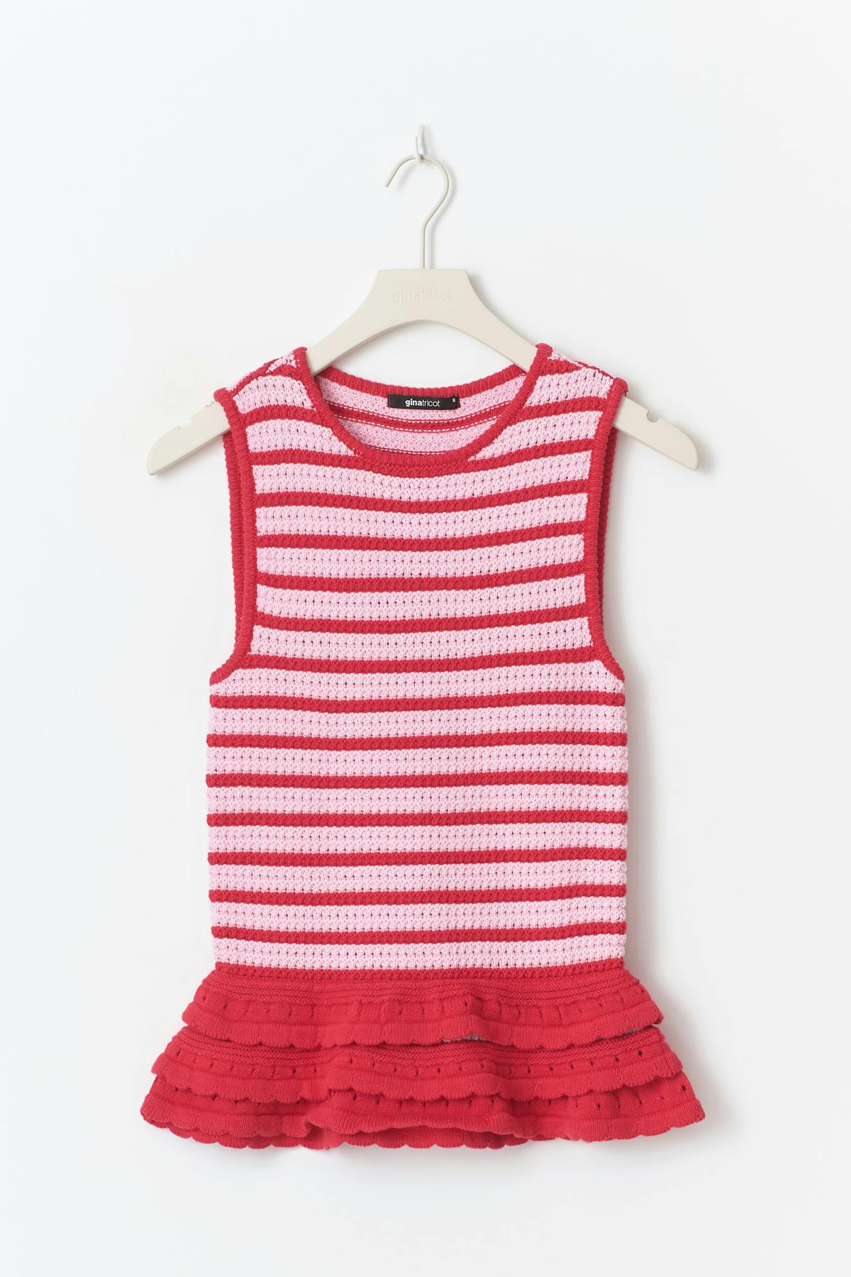Crochet knitted peplum top - Multicolore