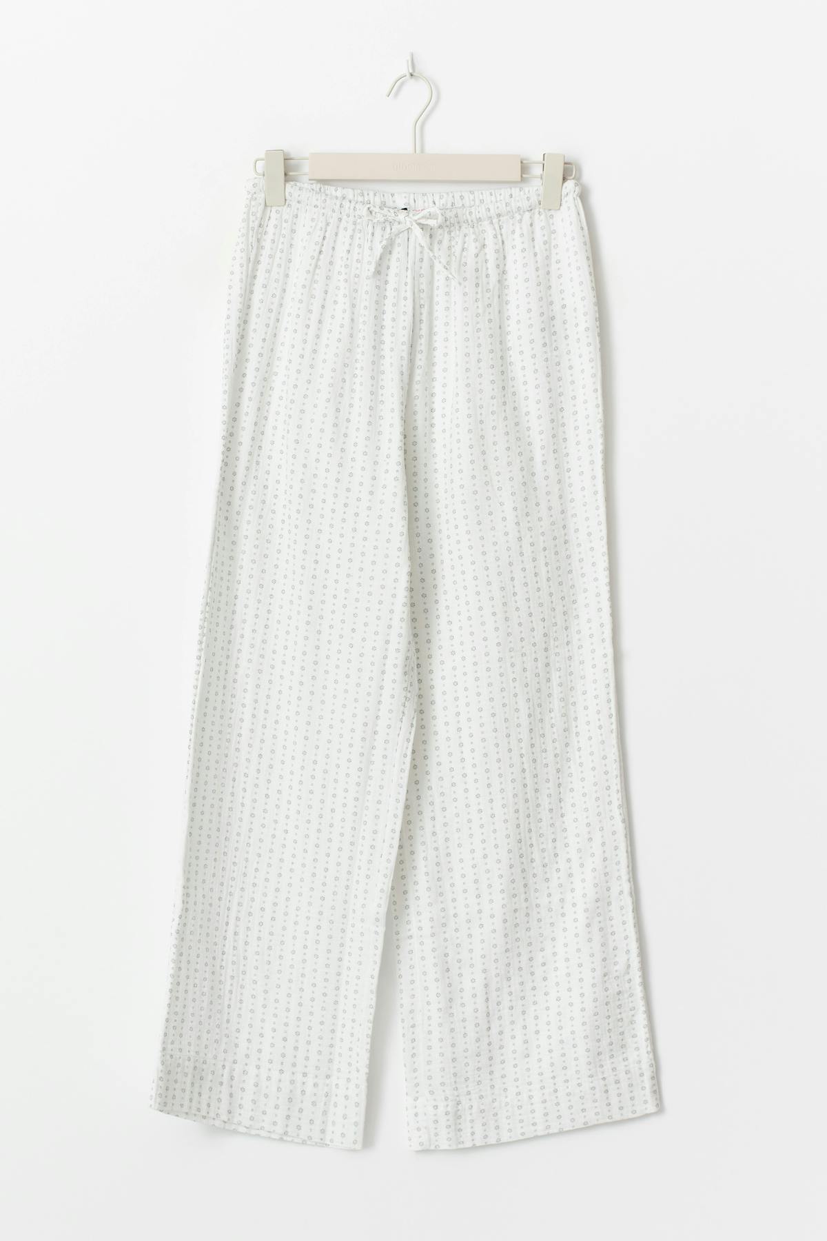 Gauze homewear trousers - White/grey